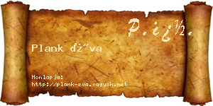 Plank Éva névjegykártya