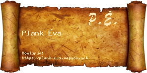Plank Éva névjegykártya